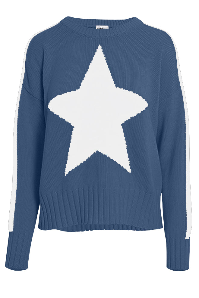 Plus Size Cotton Cashmere Star Crewneck Sweater Minnie Rose