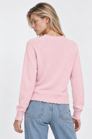 Cotton Cashmere Frayed Edge Crew