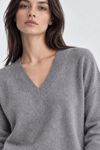 Cashmere Long and Lean V Neck