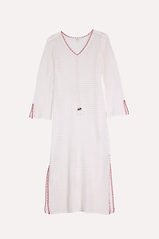 Cotton Cashmere Mesh Cover Up Dress