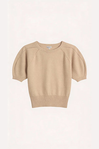 Supima Cotton Cashmere Puff Raglan Sleeve Crew