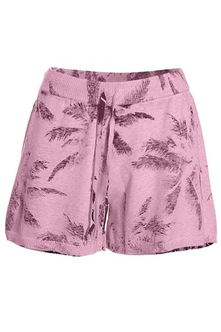 Cotton Cashmere Palm Reverse Printed Shorts