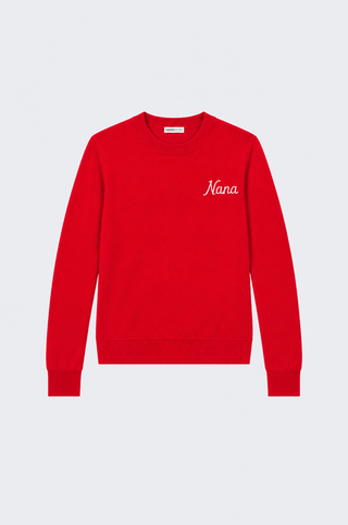 Cotton Cashmere "Nana" Embroidery Crew
