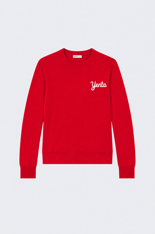 Cotton Cashmere "Yenta" Embroidery Crew