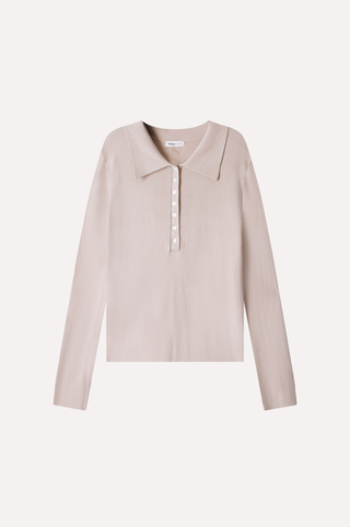 Viscose Ribbed Collared Henley