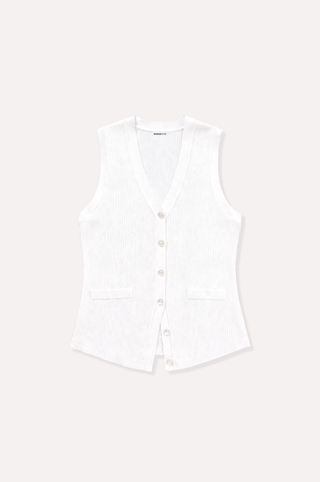 Viscose Ribbed Vest with Pockets
