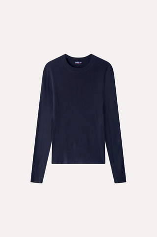 Viscose Ribbed Long Sleeve Crew