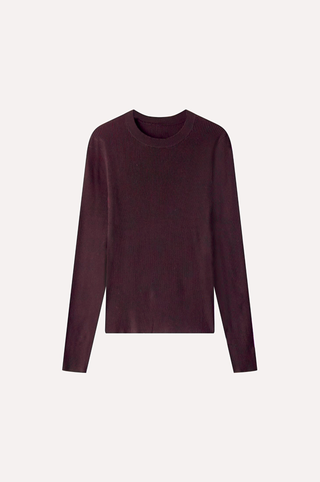Viscose Ribbed Long Sleeve Crew