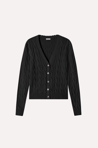 Cotton Frayed Cable Cardigan