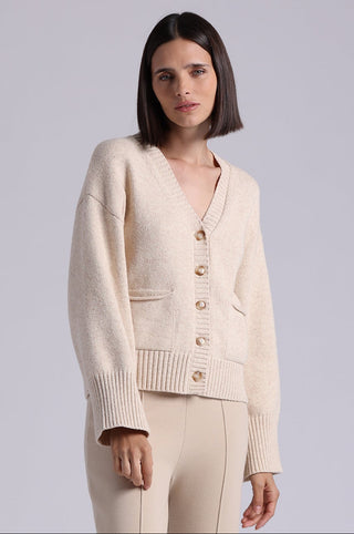 Luxe Cotton Blend V Neck Cardigan