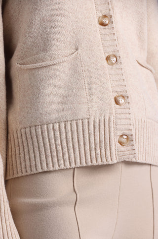 Luxe Cotton Blend V Neck Cardigan