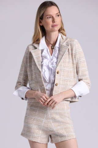 Viscose Sparkle Tweed Shrunken Blazer