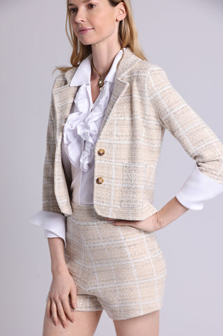Viscose Sparkle Tweed Shrunken Blazer