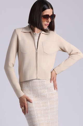 Viscose Zip Front Jacket
