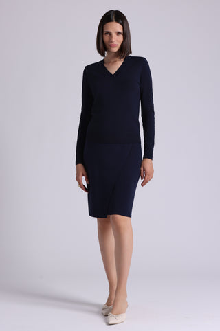 Viscose Overlap Panel Skirt