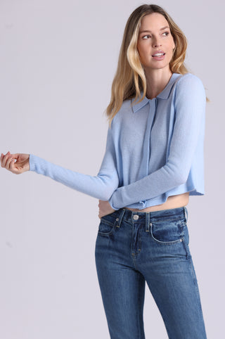 Sheer Luxury Cashmere Collared Cardigan