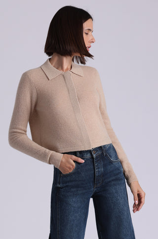 Southern Cashmere Collared Cropped Cardigan