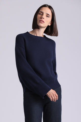Luxe Cotton Blend Boxy Crew