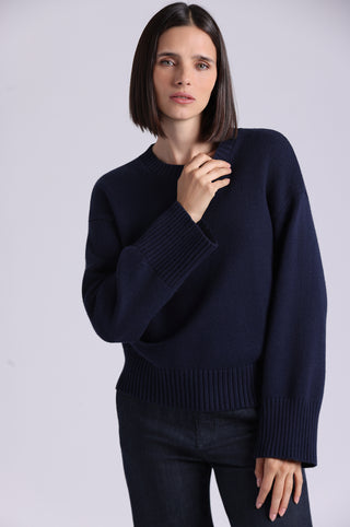 Luxe Cotton Blend Boxy Crew