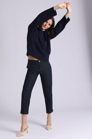 Luxe Cotton Blend Boxy Crew