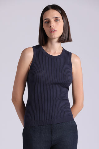 Viscose Ribbed Pointelle Tank
