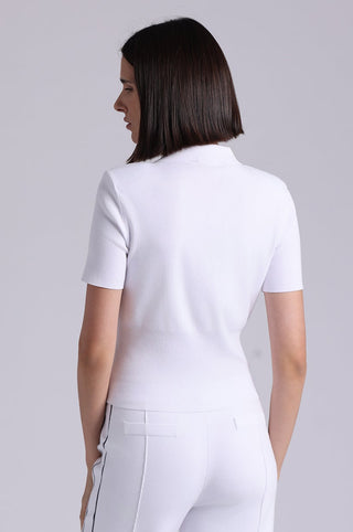 Viscose Short Sleeve Collard Shirt With Shoulder Pads