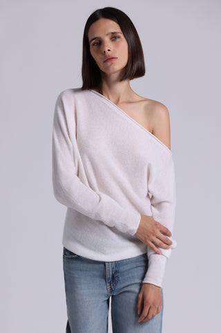 Oversized Sheer Luxury Cashmere Off The Shoulder