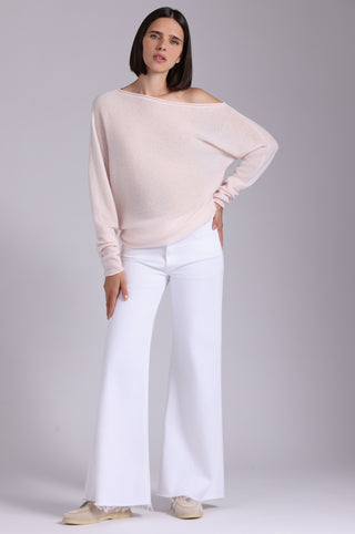 Oversized Sheer Luxury Cashmere Off The Shoulder