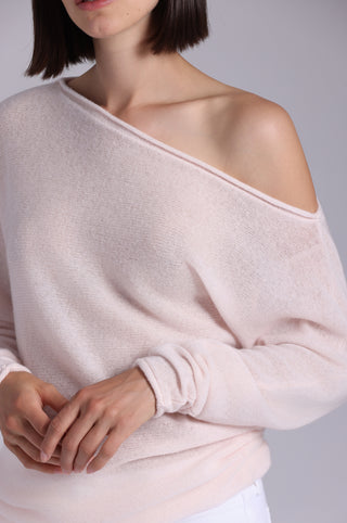 Oversized Sheer Luxury Cashmere Off The Shoulder