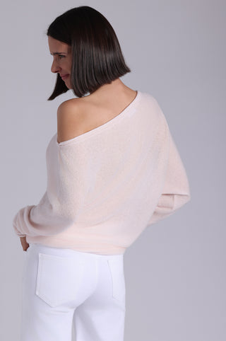 Oversized Sheer Luxury Cashmere Off The Shoulder