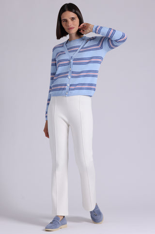 Cotton Cashmere Striped Crew Neck Tank