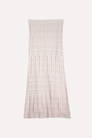 Cotton Blend Maxi Lace Skirt