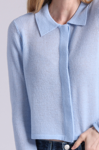 Sheer Luxury Cashmere Collared Cardigan
