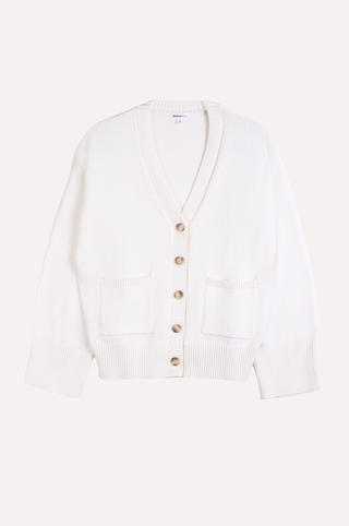 Luxe Cotton Blend V Neck Cardigan