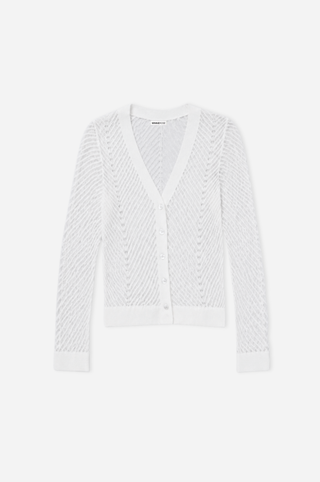 Open Pointelle Cropped Cardigan