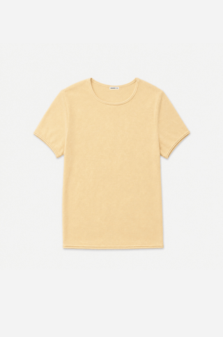 Short Sleeve Crew Neck Tee with Rolled Edges
