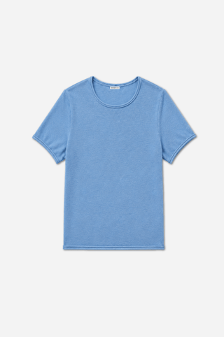 Short Sleeve Crew Neck Tee with Rolled Edges