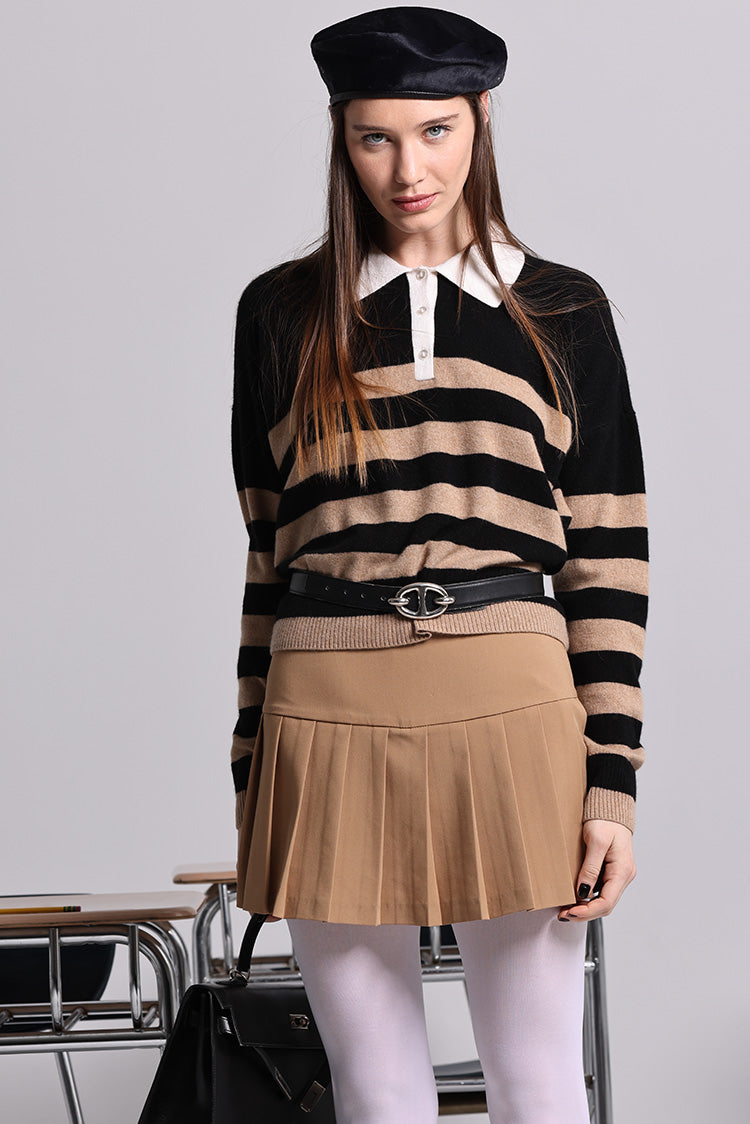 Cashmere Rugby Stripe Polo – Minnie Rose