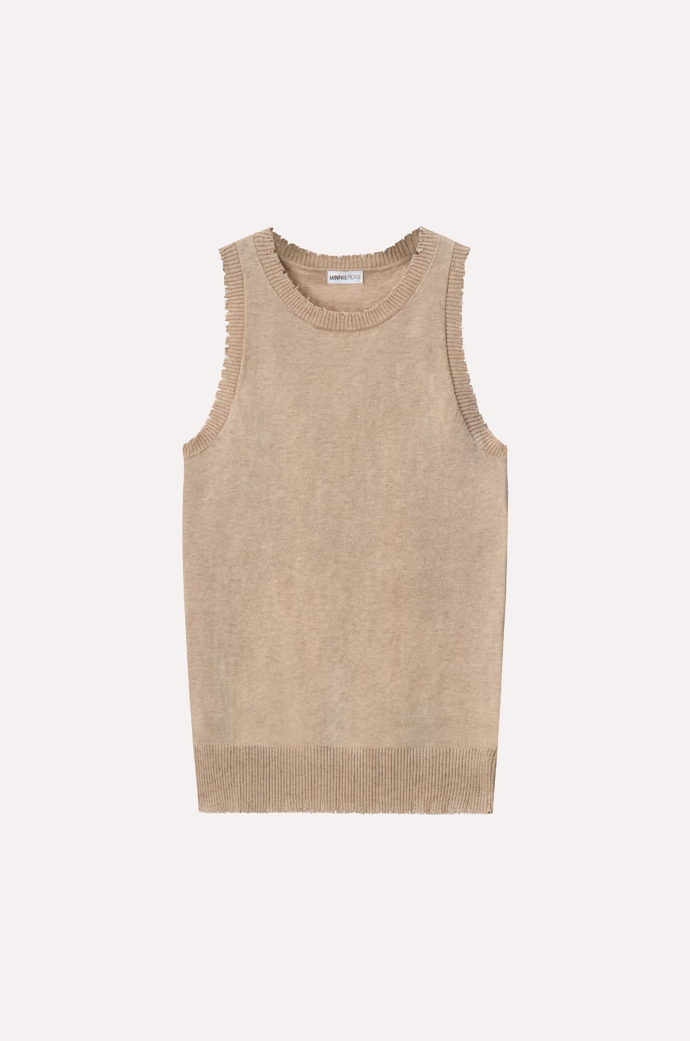 Cotton Cashmere Frayed Tank