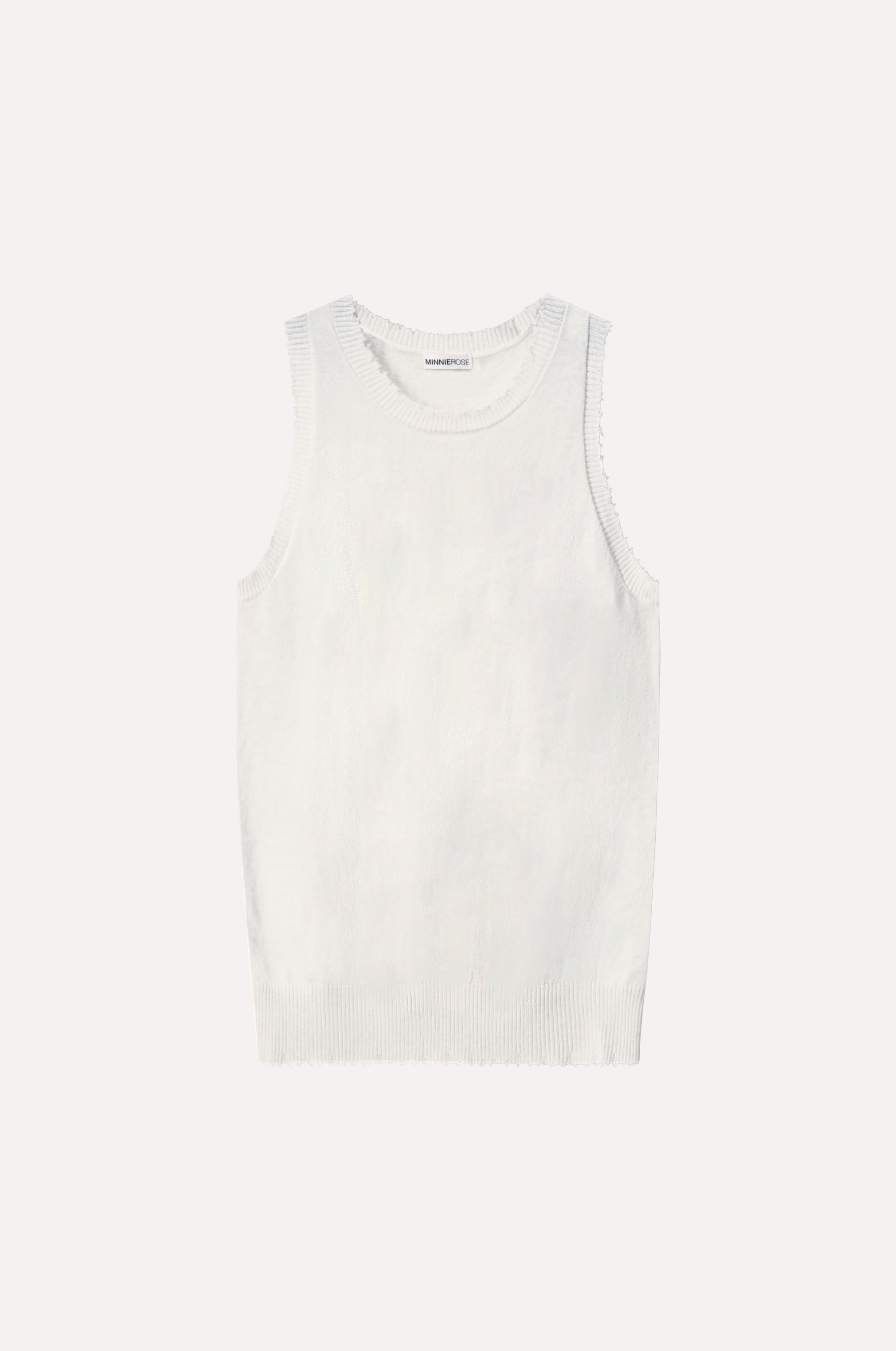 Cotton Cashmere Frayed Tank