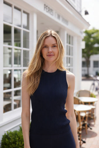 Viscose Ribbed Pointelle Tank