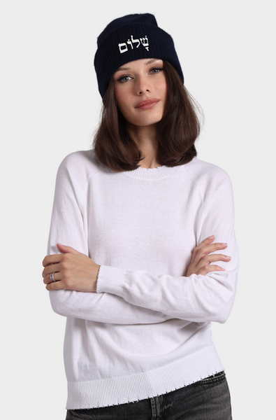 Cashmere Shalom Ribbed Beanie – Minnie Rose display picture 3