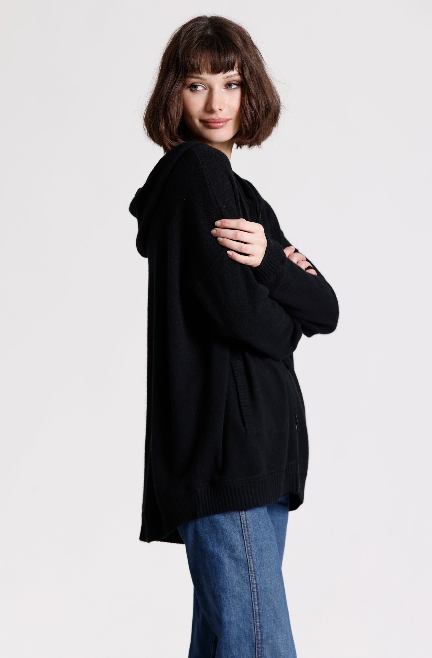 Cashmere Oversized Zip Hoodie – Minnie Rose