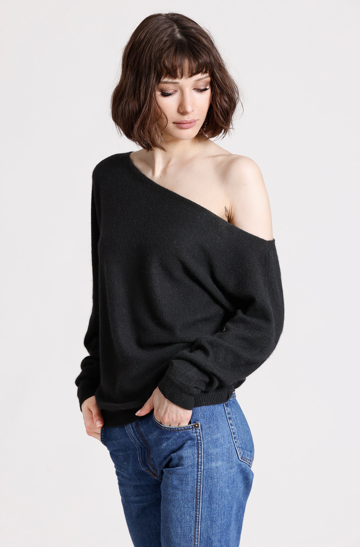 Cashmere Off The Shoulder Top
