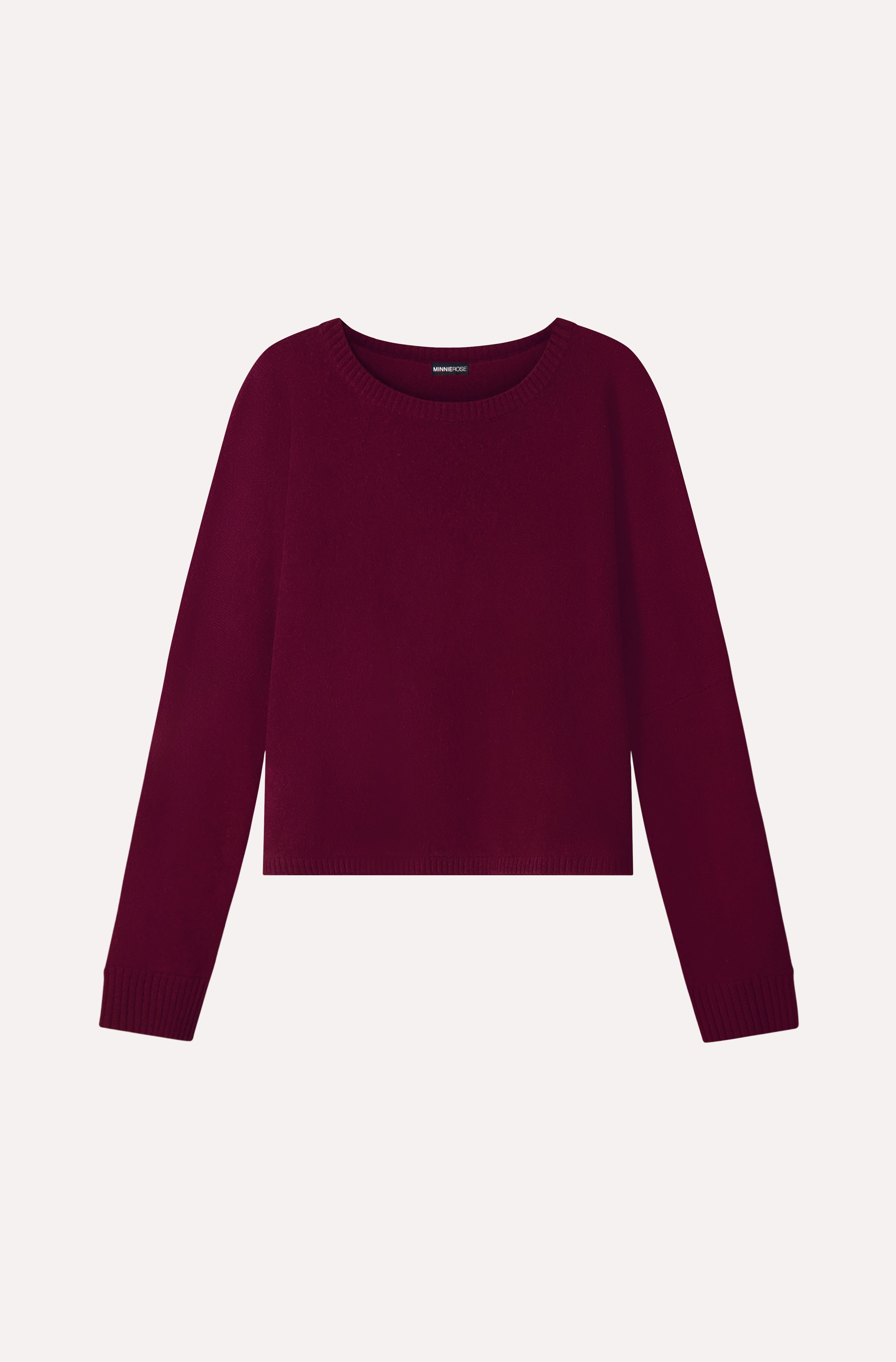 Cashmere Long Sleeve Cropped Crew – Minnie Rose