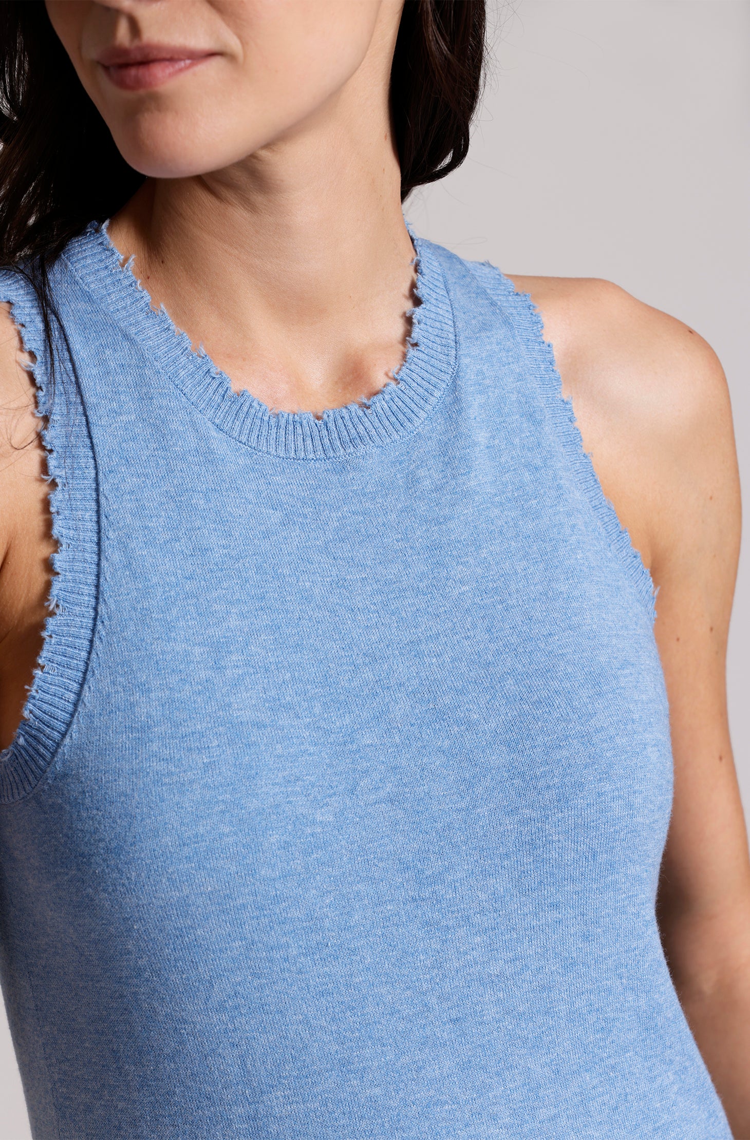 Cotton Cashmere Frayed Tank