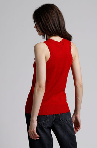 Cotton Cashmere Frayed Tank