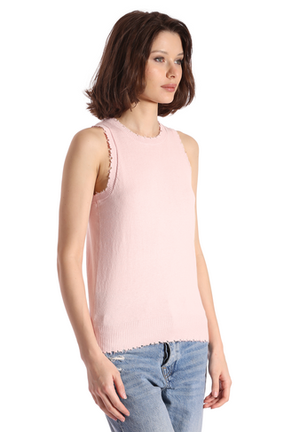 Cotton Cashmere Frayed Tank