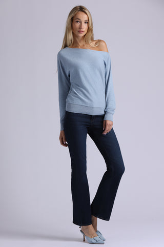 Cotton Cashmere Off The Shoulder Top - Main Image