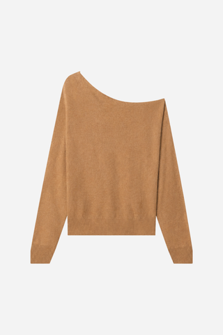 Cotton Cashmere Off The Shoulder Top